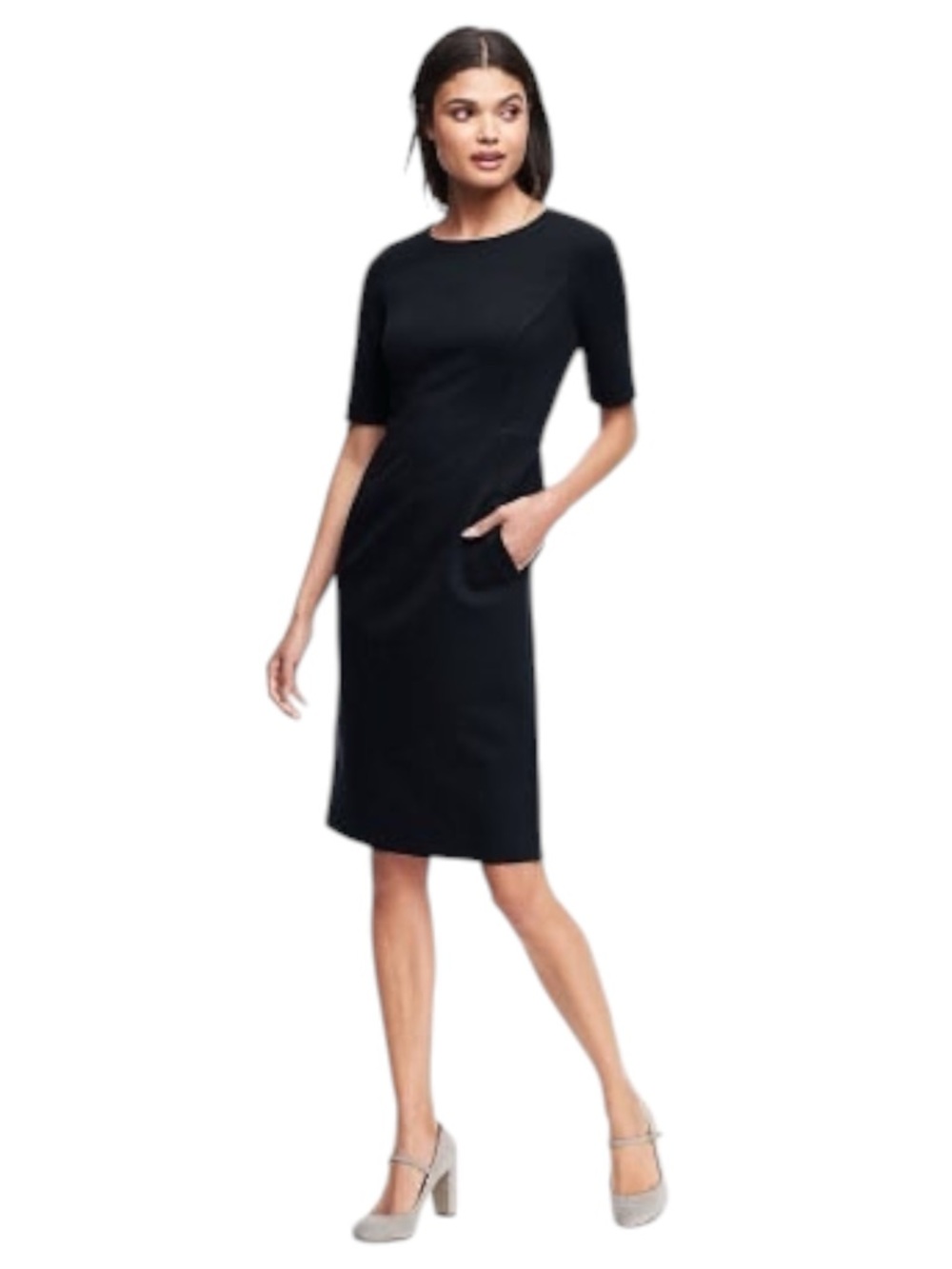 Lands’ End black ponte sheath dress 18W